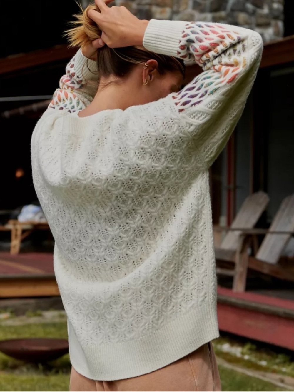 Like New Anthropologie Maeve Cable Knit Lambswool Sweater Generous Small - Picture 3 of 9
